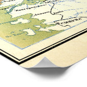 1928 Kaart van het voormalige Sovjet-Unie USSR Rus Poster (Hoek)