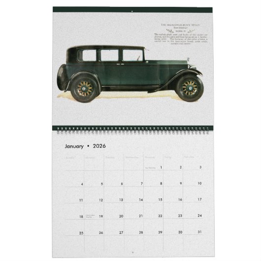 1928 Klassieke auto's Oude Antiek auto's  coupe Kalender (Jan 2026)
