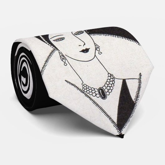 1928 kunstdecovrouwprins stropdas (Opgerold)