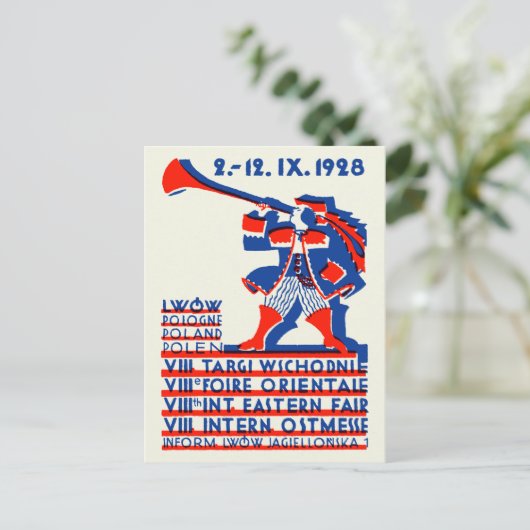 1928 Lwow Eastern International Fair Briefkaart (Staand voorkant)