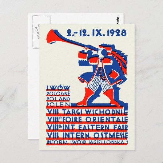 1928 Lwow Eastern International Fair Briefkaart (Voorkant / Achterkant)