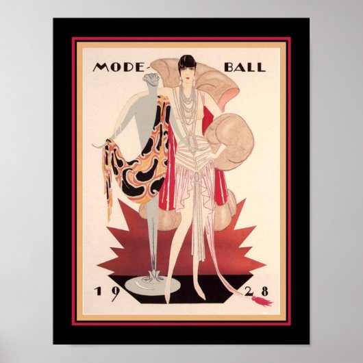 1928 Mode Ball Art Deco Poster (Voorkant)