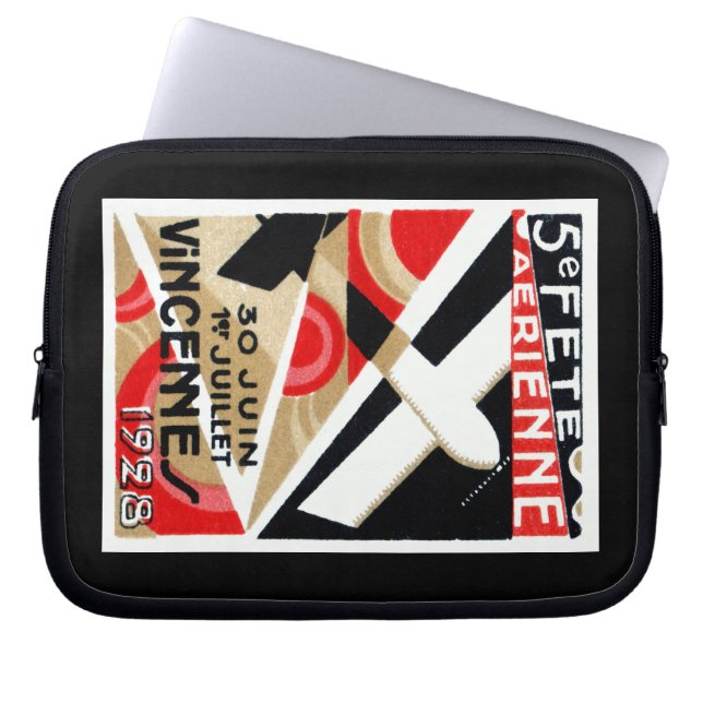 1928 Paris Air Show Laptop Sleeve (Voorkant)