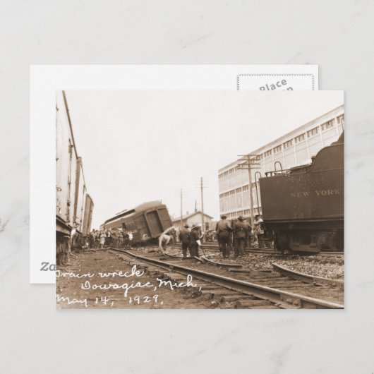 1928 Treinwrak Briefkaart (Voorkant / Achterkant)