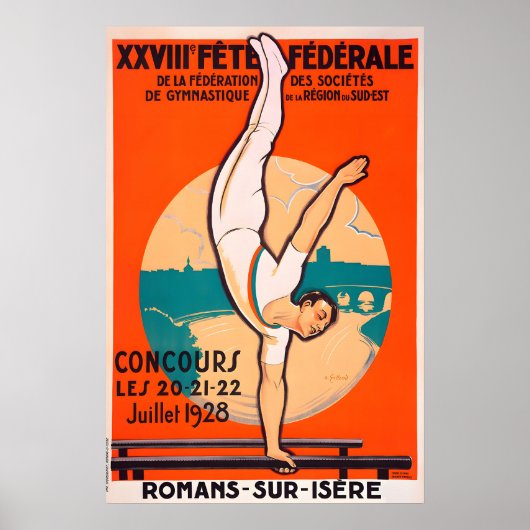 1928 Turncompetitie Vintage Poster Prints (Voorkant)