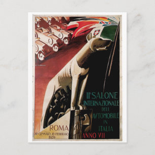 1929 11e Salone International Dell Automobile Briefkaart