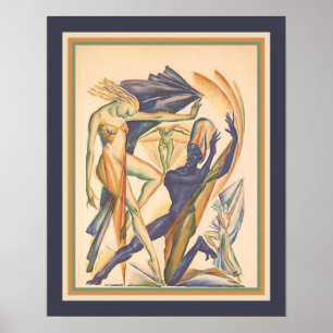 1929 Art Deco Modern Dance Print