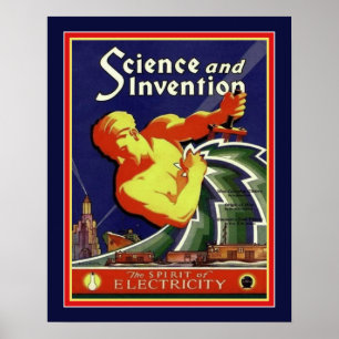 1929 Art Deco Science & Invention Poster