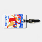 1929 Art Deco Strandbad Lido Luzern Bagagelabel (Voorkant horizontaal)