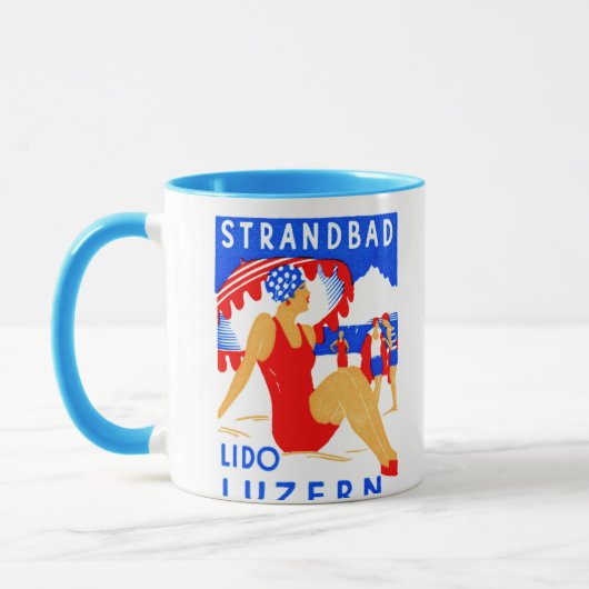 1929 Art Deco Strandbad Lido Luzern Mok (Links)