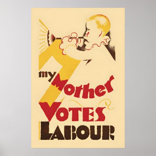 1929 British Labour Election Poster My Mother (Voorkant)