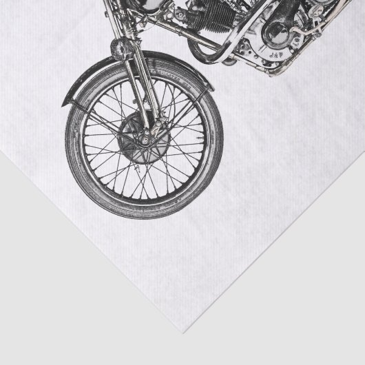 1929 Brough superieure motorfiets Tissuepapier (Detail)