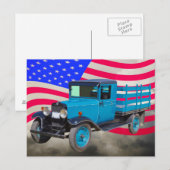 1929 Chevy 1 Ton Truck en American Flag Briefkaart (Voorkant / Achterkant)
