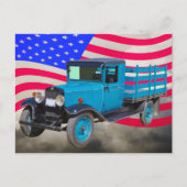 1929 Chevy 1 Ton Truck en American Flag Briefkaart (Voorkant)