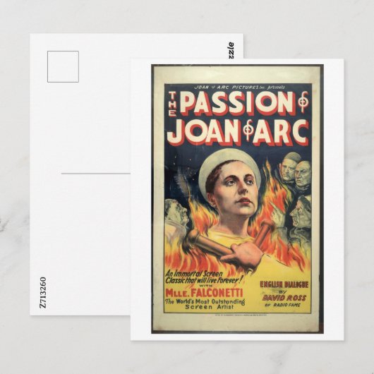 1929 - De passie van Jeanne d'Arc Briefkaart (Voorkant / Achterkant)
