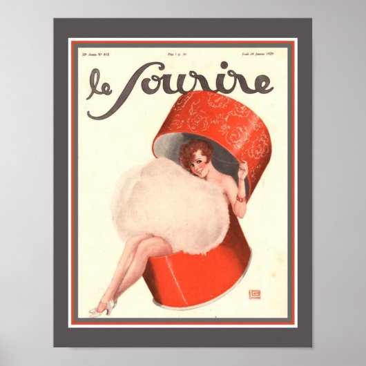 1929 Deco Powder Box Girl Poster (Voorkant)