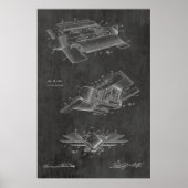 1929 Futuristic Airplane Patent Art Drawing Print (Voorkant)