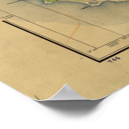 1929 Kaart van Niihau, Hawaiiaanse eilanden Poster (Hoek)