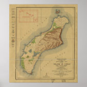 1929 Kaart van Niihau, Hawaiiaanse eilanden Poster (Voorkant)