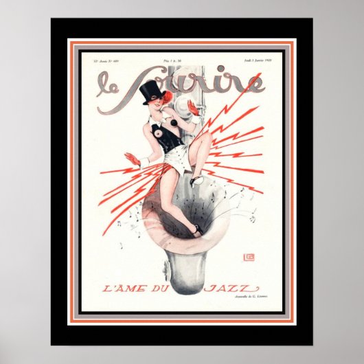 1929 Le Sourire Art Deco Jazz Hoesje Poster (Voorkant)