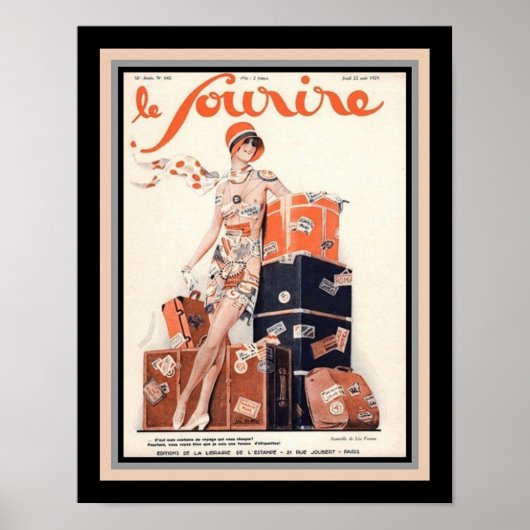 1929 Le Sourire French Deco Poster (Voorkant)