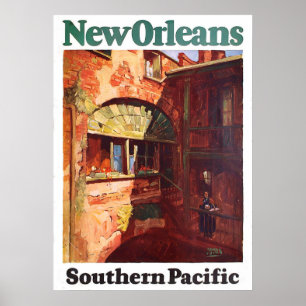  1929 New Orleans Southern Pacific Travel Poster