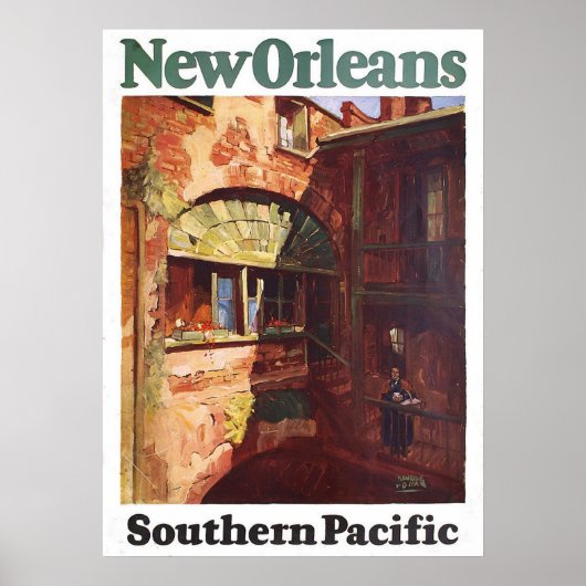  1929 New Orleans Southern Pacific Travel Poster (Voorkant)