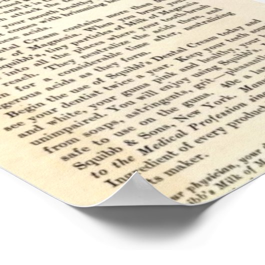 1929 Squibb Dental Cream Ad Poster (Hoek)