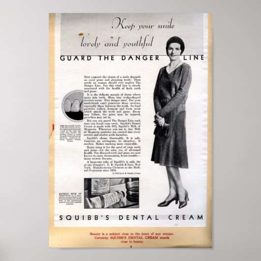 1929 Squibb tandheelkundige crème Poster (Voorkant)