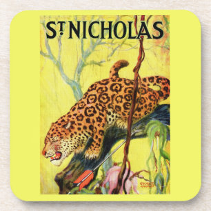 1929 St. Nicholas magazine cover leopard Drankjes Onderzetter