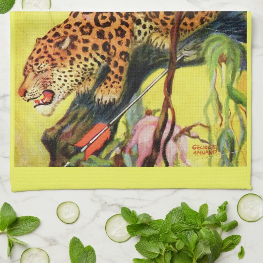 1929 St. Nicholas magazine cover leopard print Theedoek (Gevouwen)