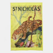 1929 St. Nicholas magazine cover leopard print Theedoek (Verticaal)