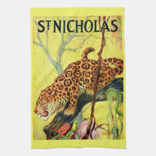 1929 St. Nicholas magazine cover leopard print Theedoek