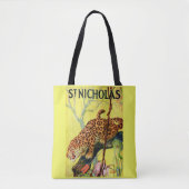 1929 St. Nicholas magazine cover leopard print Tote Bag (Voorkant)