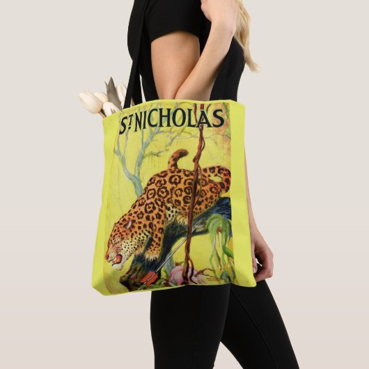 1929 St. Nicholas magazine cover leopard print Tote Bag (Dichtbij)
