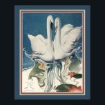 1929 Swans Art Deco Poster<br><div class="desc">Colorful, 1929, Art Deco "Swans" print. Hier getoond 16x20. Standaard 11x14 ook beschikbaar, evenals, douanegrootte en canvas.</div>
