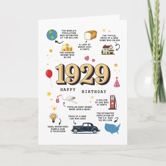 1929 Verjaardag Kaart voor opa (Voorkant)