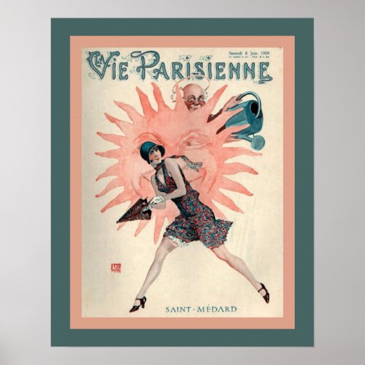 1929 Vie Pairsienne Art Deco Poster (Voorkant)