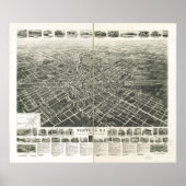 1929 Westfield, NJ Birds Eye Uitzicht Panoramic Ma Poster (Voorkant)