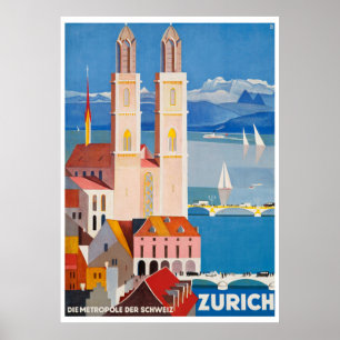 1929 Zürich Metropolis Travel Poster