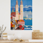 1929 Zürich Metropolis Travel Poster (Keuken)