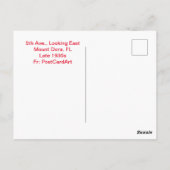 1930, 5th Ave., Mount Dora, Fl Briefkaart (Achterkant)