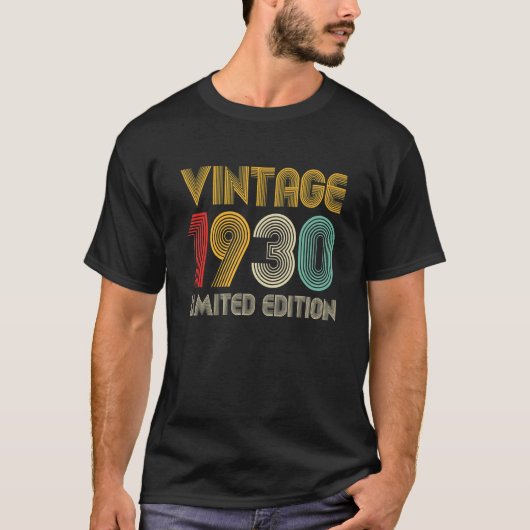 1930 92 jaar oud 92e verjaardag t-shirt (Voorkant)