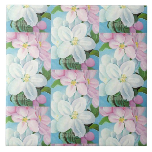 1930  appelbloesems Georgia O'Keefe Tegeltje (Voorkant)