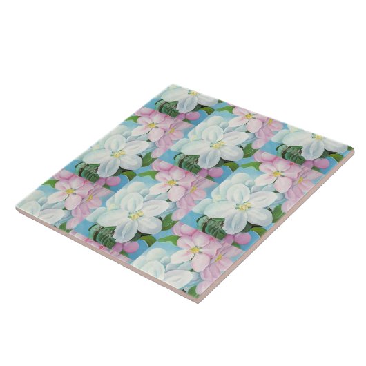 1930  appelbloesems Georgia O'Keefe Tegeltje (Zijkant)