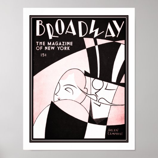 1930 Art Deco Broadway Magazine Afdrukken Poster (Voorkant)