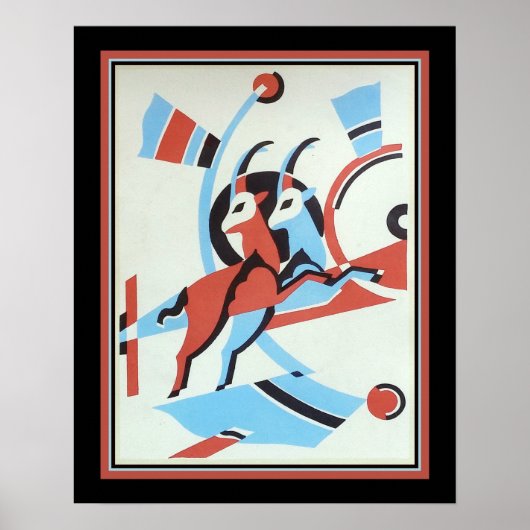 1930 Art Deco Gazelle Poster (Voorkant)