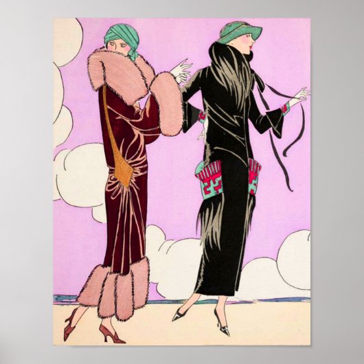 1930 Art Deco Poichoir Dames Mode Poster (Voorkant)