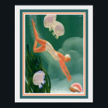 1930 Art Deco Swimmer/Resort AD 16x20 Poster<br><div class="desc">1930 Art Deco Pullman Travel Advertisement Print for Summer Resorts 16 x 20</div>