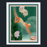 1930 Art Deco Swimmer/Resort AD 16x20 Poster<br><div class="desc">1930 Art Deco Pullman Travel Advertisement Print for Summer Resorts 16 x 20</div>